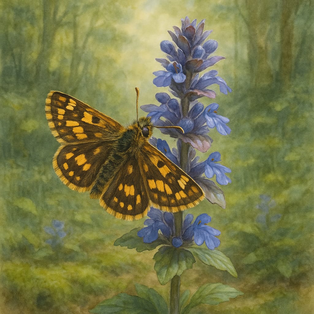 The Chequered Skipper butterfly (Carterocephalus palaemon)