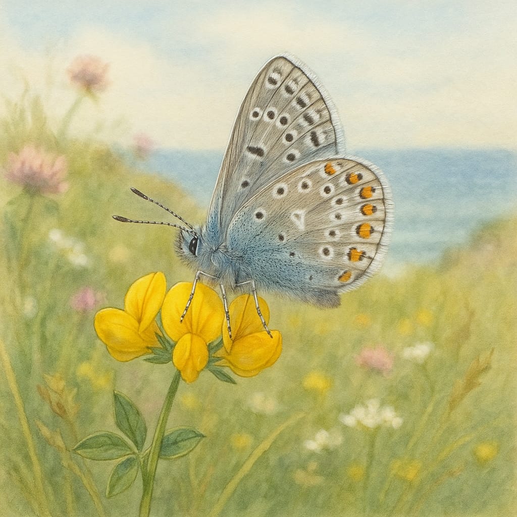 The Common Blue butterfly (Polyommatus icarus)