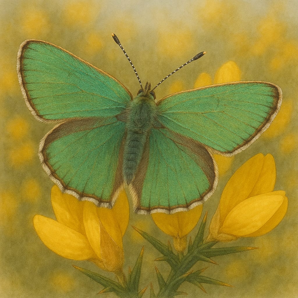 Green Hairstreak Butterfly (Callophrys rubi).