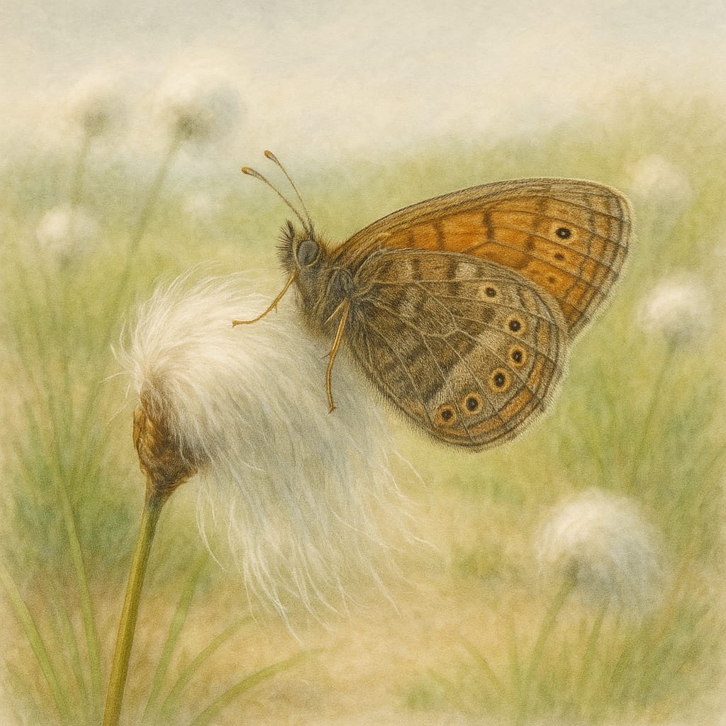 The Large Heath butterfly (Coenonympha tullia)