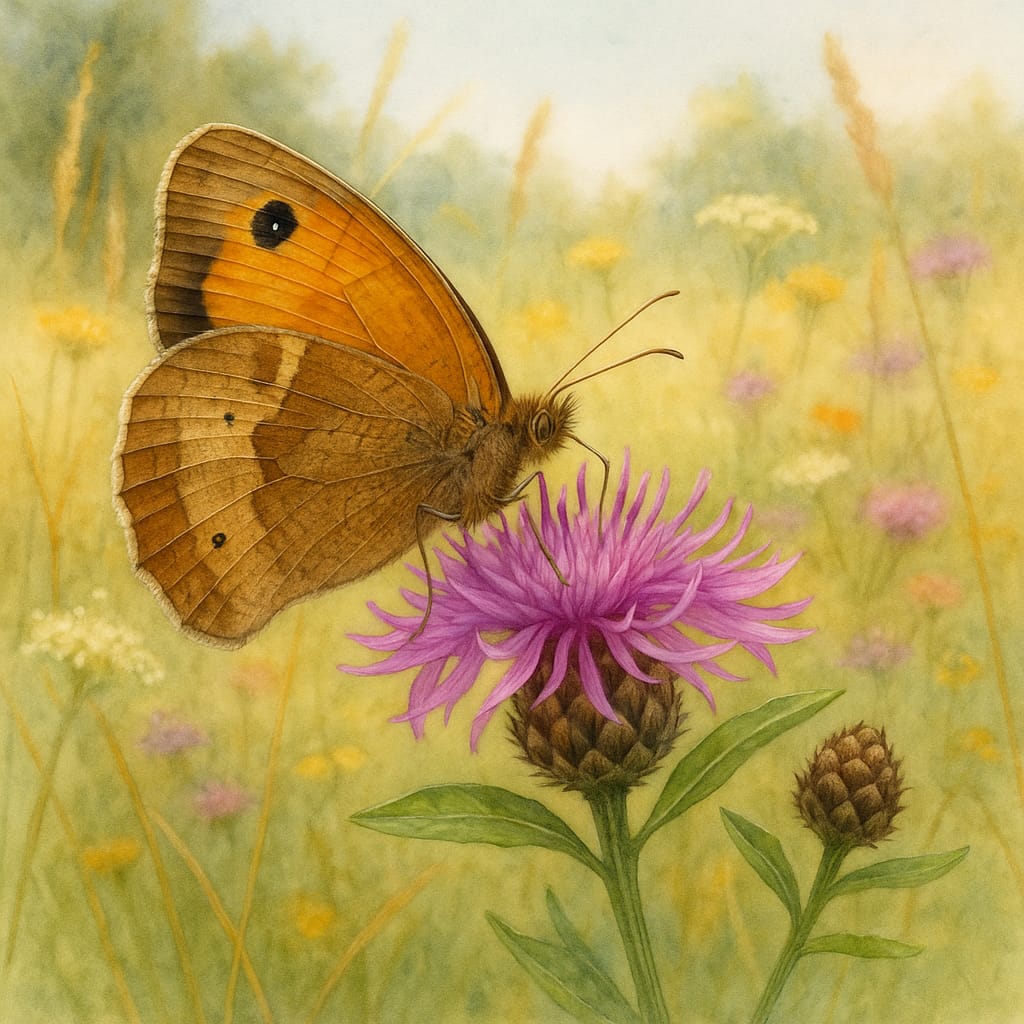 Meadow Brown butterfly (Maniola jurtina)