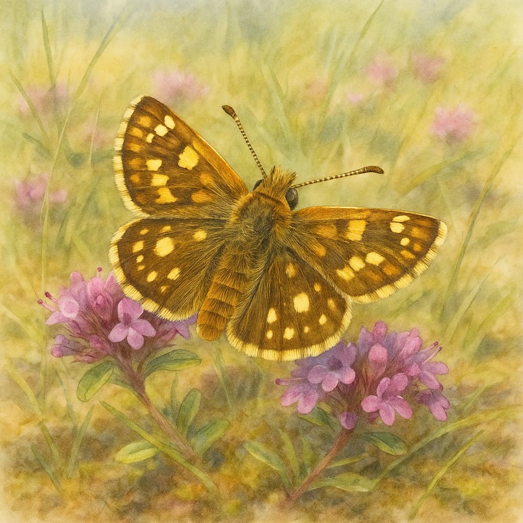 Silver-spotted Skipper butterfly (Hesperia comma)
