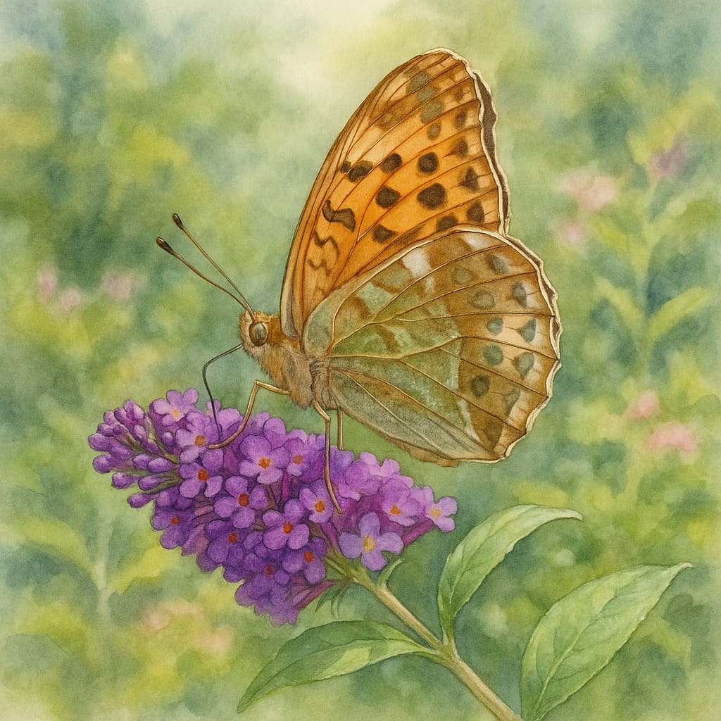 The Silver-washed Fritillary butterfly (Argynnis paphia)