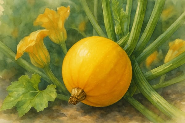 Growing Courgette ‘One Ball’ in a Cornish Garden