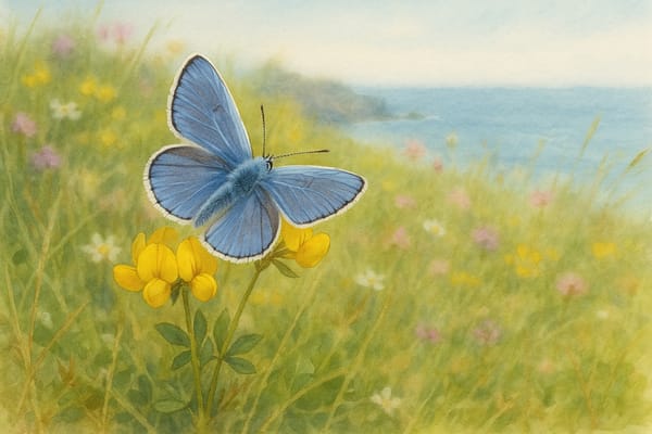 The Common Blue butterfly (Polyommatus icarus)