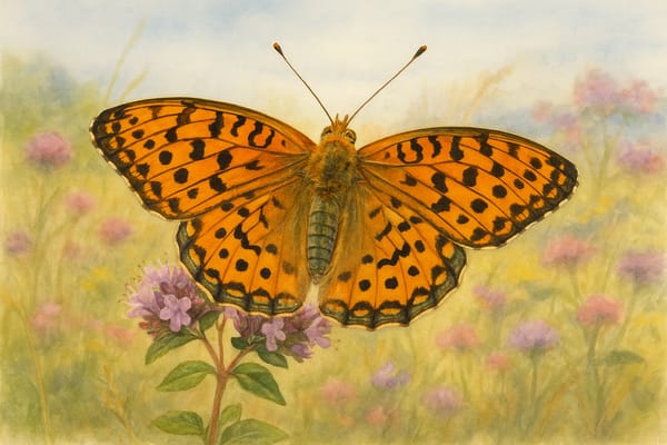 Dark Green Fritillary butterfly (Argynnis aglaja)