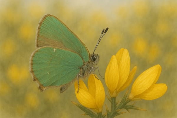 Green Hairstreak butterfly  (Callophrys rubi).