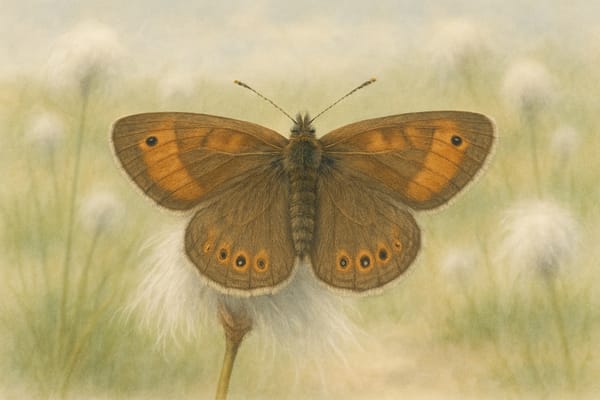 The Large Heath butterfly (Coenonympha tullia)