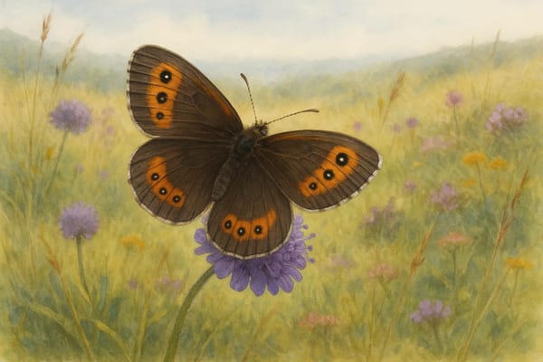 Scotch Argus butterfly (Erebia aethiops)