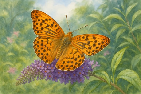The Silver-washed Fritillary butterfly (Argynnis paphia)